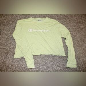 Champion Lime Green Cropped Long Sleeve Tee